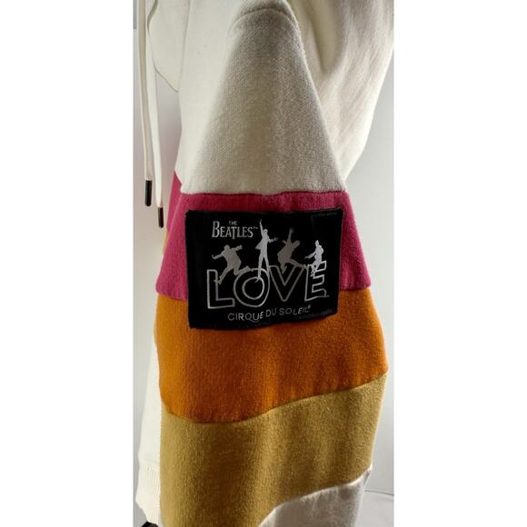 The Beatles “LOVE” Cirque du Soleil Color-Block Pullover Hoodie Retro Colors S - Picture 3 of 8
